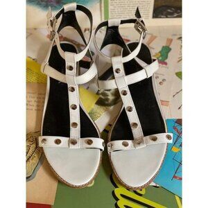 Rebecca Minkoff Sandy White Leather Gladiator Sandals Size 9.5 M Studded